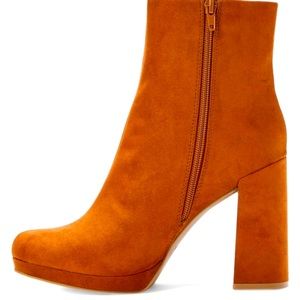 Rachel Zoe Faux Suede Caramel Platform Boots